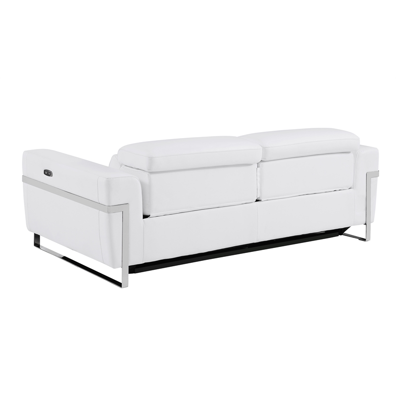 Titan Furnishings Italian Leather Sofa and Loveseat with Power Recliner in White