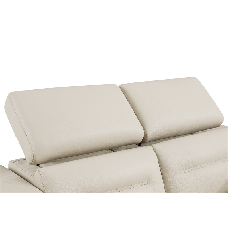 Titan Furnishings Italian Leather Loveseat with Power Recliner in Beige