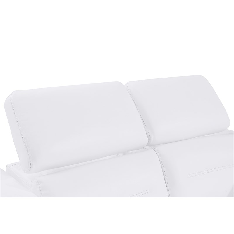 Titan Furnishings Italian Leather Loveseat with Power Recliner in White