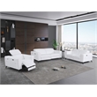 Titan Furnishings Italian Leather Sofa Set with Power Recliner in White
