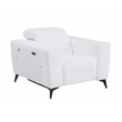 Titan Furnishings Italian Leather Sofa Set with Power Recliner in White