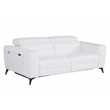 Titan Furnishings Italian Leather Sofa Set with Power Recliner in White