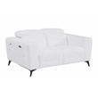 Titan Furnishings Italian Leather Sofa Set with Power Recliner in White