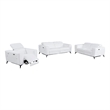 Titan Furnishings Italian Leather Sofa Set with Power Recliner in White