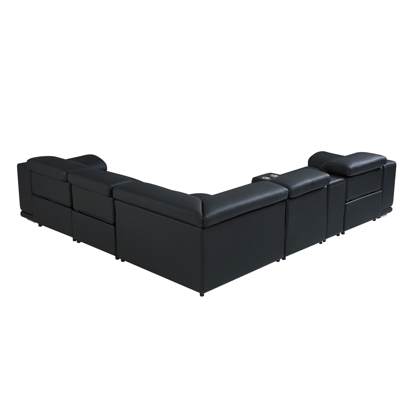Titan Furnishings 6-Piece 1 Console 3-Power Reclining Italian Leather Sectional