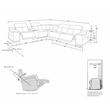 Titan Furnishings 6-Piece 1 Console 3-Power Reclining Italian Leather Sectional