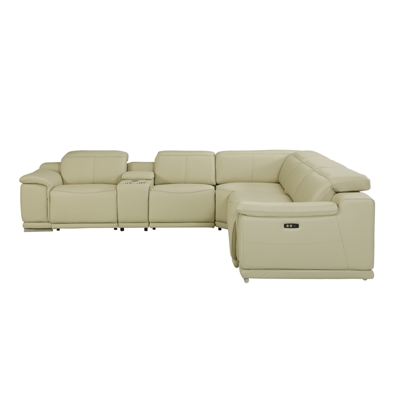 Titan Furnishings 6-Piece 1 Console 3-Power Reclining Italian Leather Sectional