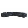 Titan Furnishings 7-Piece 1 Console 4-Power Reclining Italian Leather Sectional