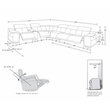 Titan Furnishings 7-Piece 1 Console 4-Power Reclining Italian Leather Sectional