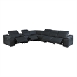 Titan Furnishings 7-Piece 1 Console 4-Power Reclining Italian Leather Sectional