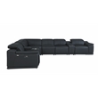 Titan Furnishings 8-Piece 1 Console 4-Power Reclining Italian Leather Sectional
