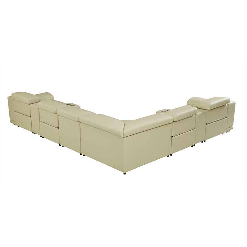 Titan Furnishings 8-Piece 1 Console 4-Power Reclining Italian Leather Sectional