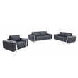 Titan Furnishings Modern Genuine Italian Leather Upholstered Sofa Set