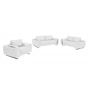 Titan Furnishings Modern Genuine Italian Leather Upholstered Sofa Set