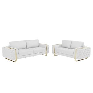 Titan Furnishings Modern Genuine Italian Leather Upholstered Sofa Set