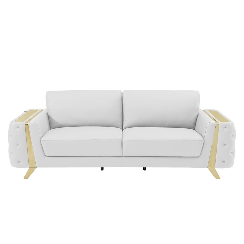 Titan Furnishings Modern Genuine Italian Leather Upholstered Sofa Set