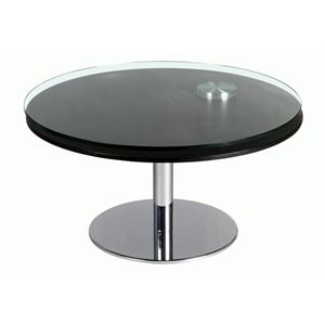 Milan 47.2&quot Contemporary Glass Motion Cocktail Table in Merlot/Chrome