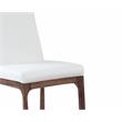 Milan Rosa Walnut Veneer/White Faux Leather Counter Stool w/ Solid Wood Base