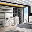 Milan Capri Collection Contemporary Matte White Rectangular Mirror