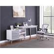 Milan Modern 2-Tone Rotating Wood Computer Desk in White and Gray