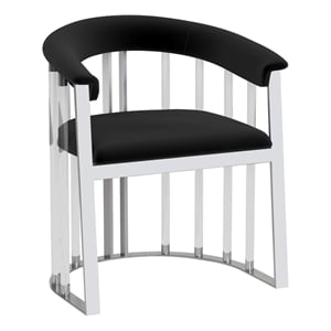 Milan Tania Acrylic with black fabric upholstery & Steel Arm Chair