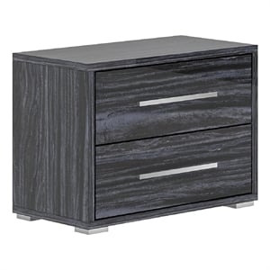 Milan Napolitan Contemporary 2-Drawer Melamine Wood Nightstand in Gray