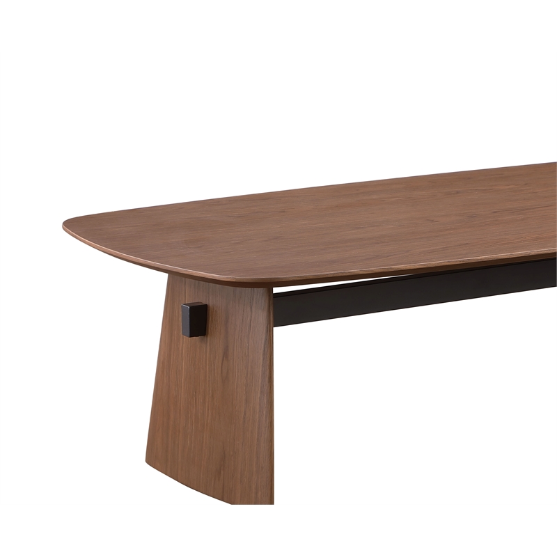 Milan Ethan Brown & Black Wood & Steel Rectangular Cocktail Table