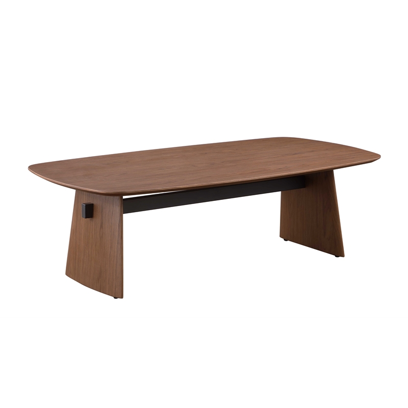 Milan Ethan Brown & Black Wood & Steel Rectangular Cocktail Table