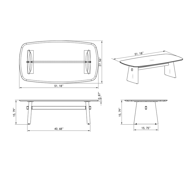 Milan Ethan Brown & Black Wood & Steel Rectangular Cocktail Table