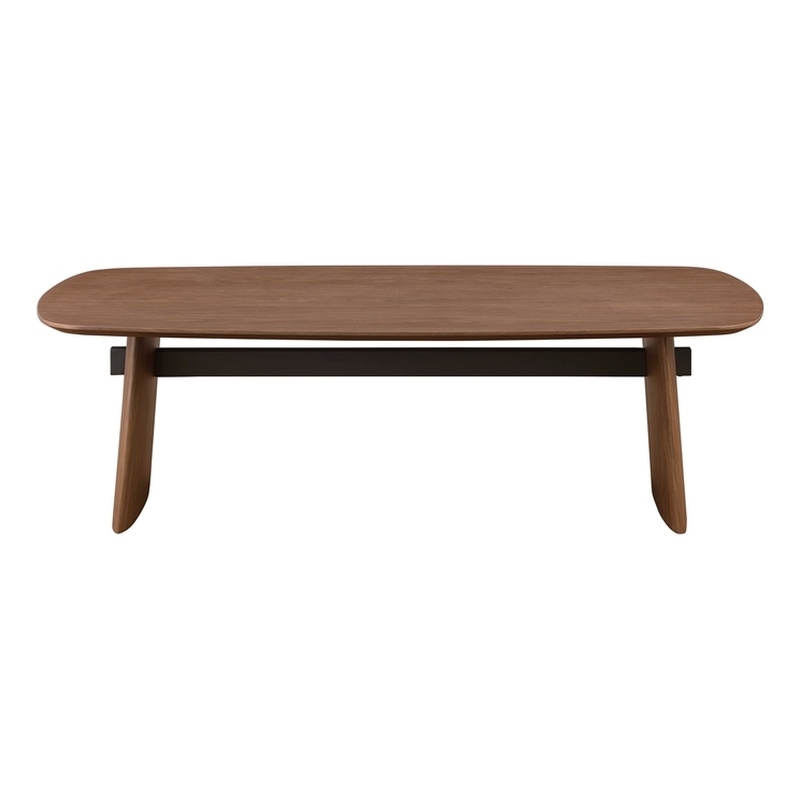 Milan Ethan Brown & Black Wood & Steel Rectangular Cocktail Table