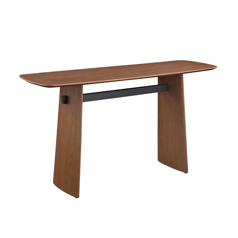 Milan Ethan Brown/Black Modern All-Wood Sofa Table
