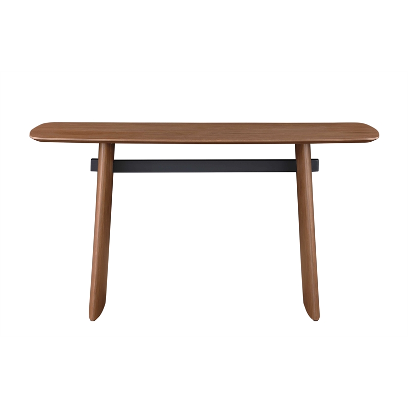 Milan Ethan Brown/Black Modern All-Wood Sofa Table