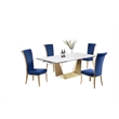 Milan Scalia Contemporary Extendable Ceramic Top Dining Table w/ Golden Base