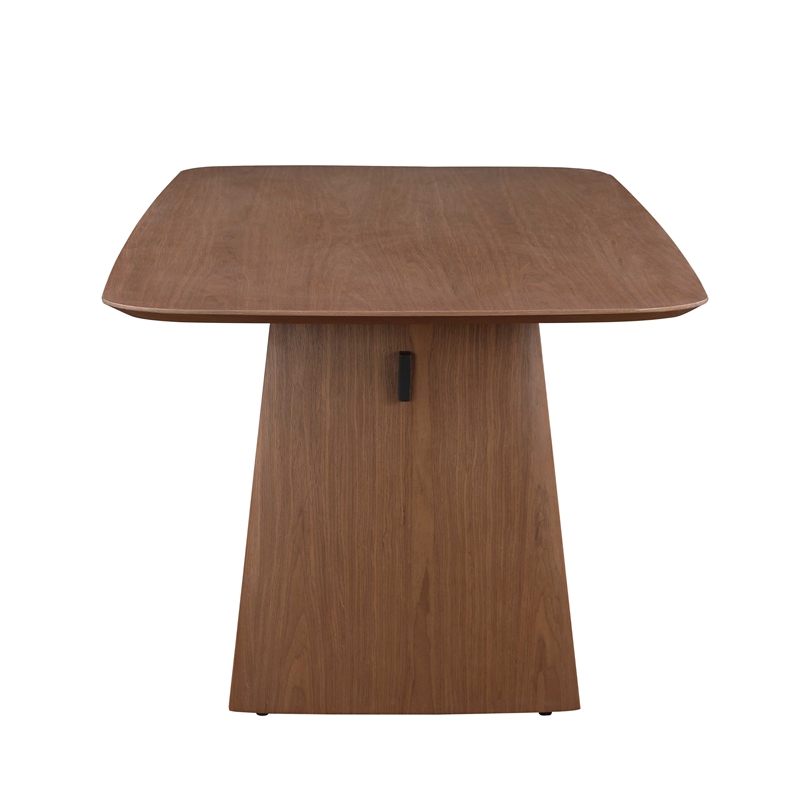 Milan Ethan Modern Wood Dining Table with Walnut Top & Matte Black Steel Accent