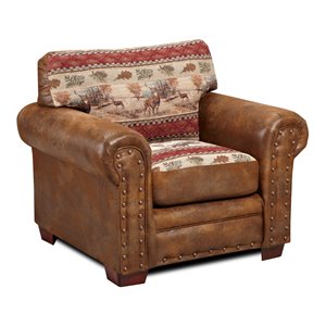 American Furniture Classics Microfiber Deer Valley Arm Chair in Brown