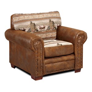 American Furniture Classics Microfiber Alpine Lodge Arm Chair in Brown
