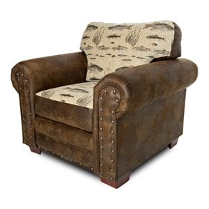 American Furniture Classics Microfiber Angler's Cove Arm Chair in Brown
