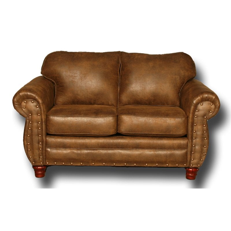 American Furniture Classics Microfiber Sedona Loveseat in Brown