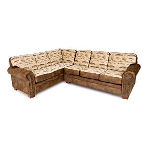 American Furniture Classics 2-piece Microfiber Angler's Cove Sectional in Brown