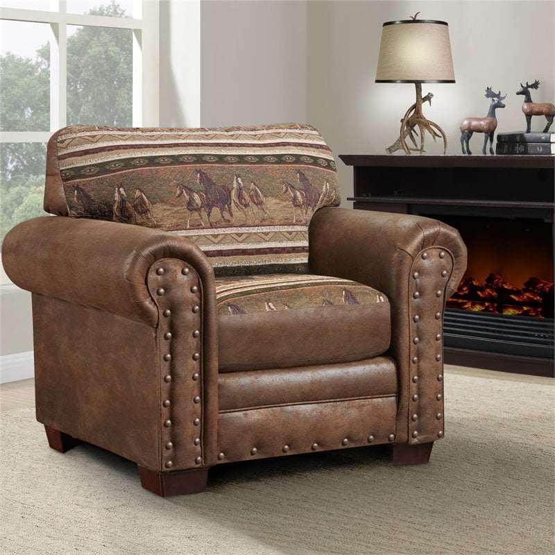 American Furniture Classics Wild Horses 4-piece Sleeper Sofa Set in Brown