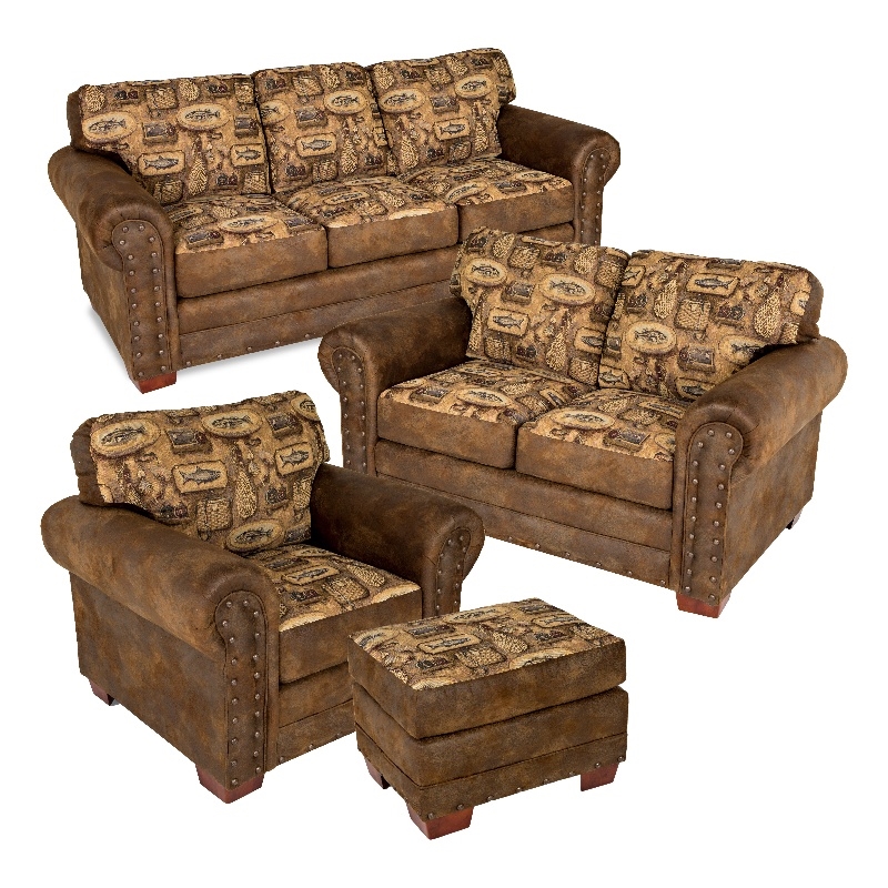 American Furniture Classics River Bend 4-piece Sleeper Sofa Set in Brown