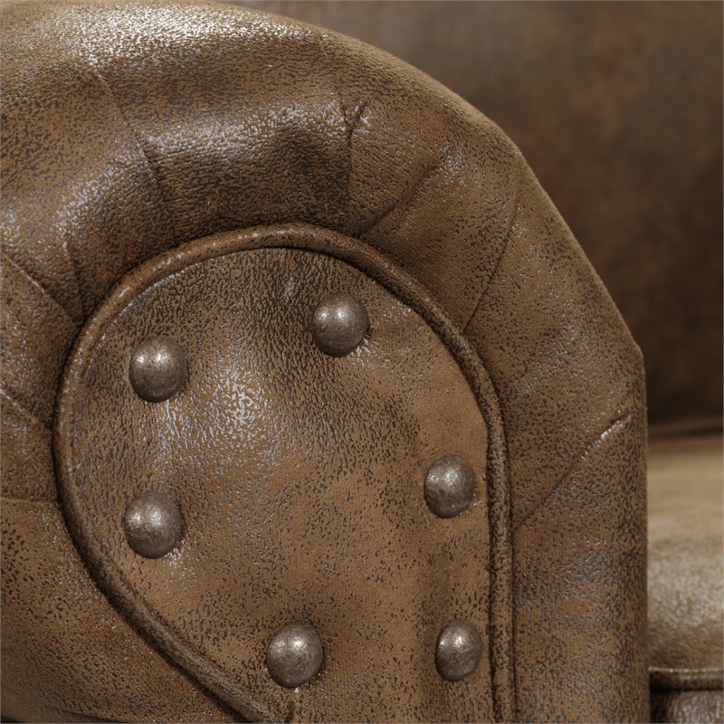 American Furniture Classics Wild Horses 2-piece Microfiber Sectional in Brown