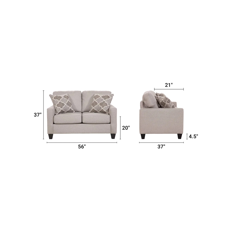 American Furniture Classics 8-020-A329V6 Moroccan Series Loveseat in Grey