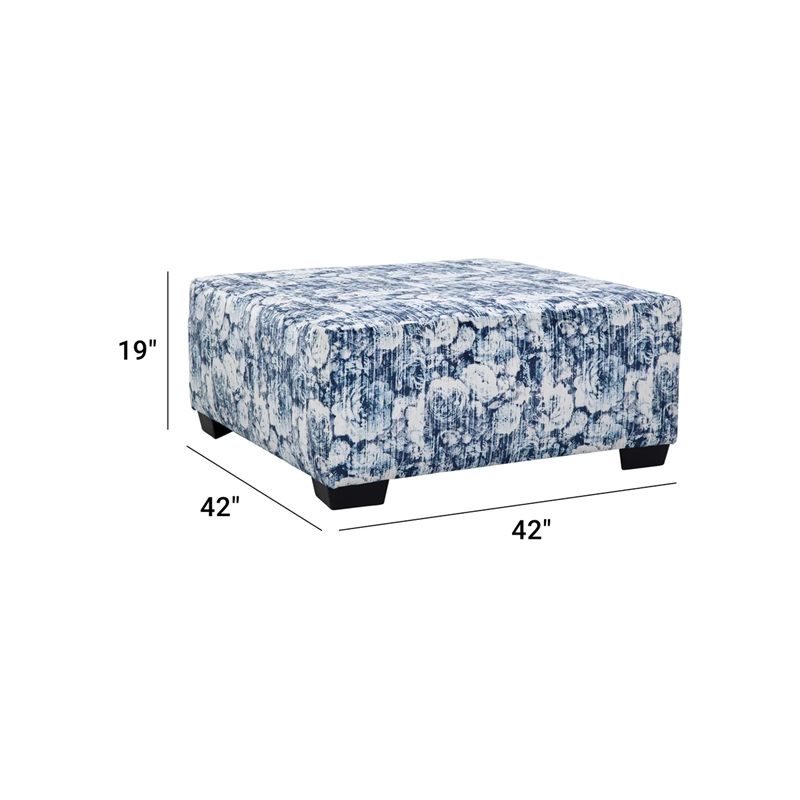 American Furniture Classics 8-080-AO4V1 Casual Comfort Ottoman in Blue Floral