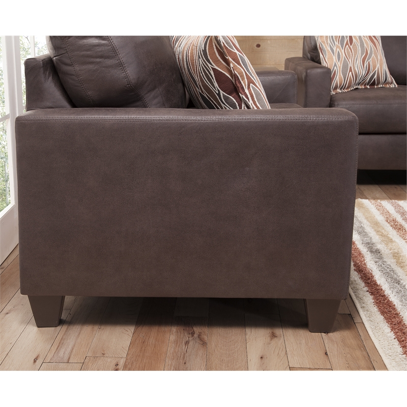American Furniture Classics 8-020-A7V2 Square Arm Loveseat in Pinto Brown
