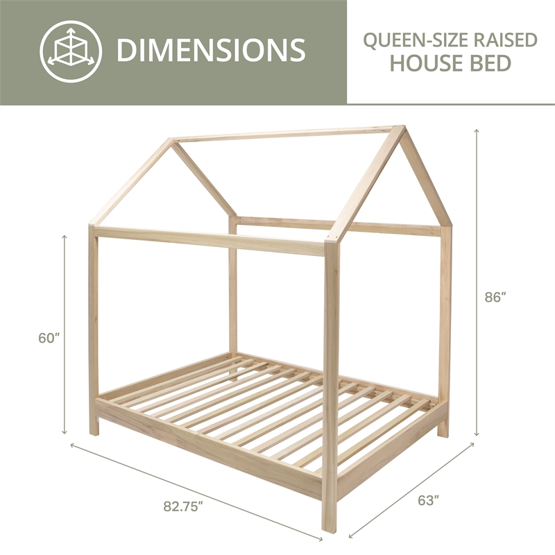 American Furniture Classics Model Queen Size House Bed with Raised Base