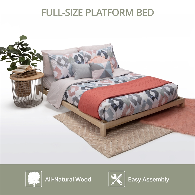 American Furniture Transitional Solid Wood Full Size Platform Bed in Brown