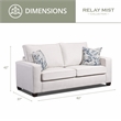 American Furniture Classics Relay Mist Sofa with Two Throw Pillows