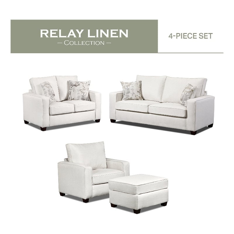 American Furniture Classics Relay Linen 4-Piece Set with Sleeper