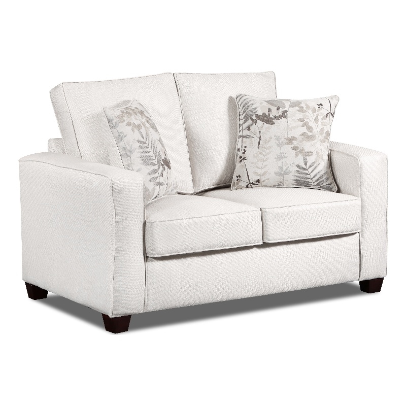 American Furniture Classics Relay Linen Loveseat with Two Throw Pillows